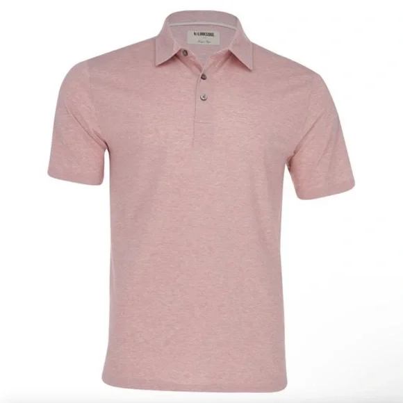 LinkSoul Delray Golf Polo pink performance shirt Medium preppy athletic spring - Picture 2 of 11